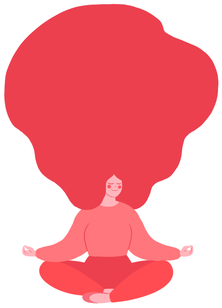 Mujer pelirroja posición Yoga